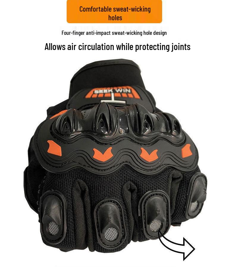 Luvas Antiderrapantes de Toque com Dedos Inteiros para Motociclismo e Corrida para Off-road, Equitação e Veículos Elétricos