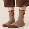 5Pairs Cartoon Capybara Print Mid-Tube Socks Breathable Soft Casual Socks Unisex Autumn Winter Coffee Keep Warm Mid-Tube Socks
