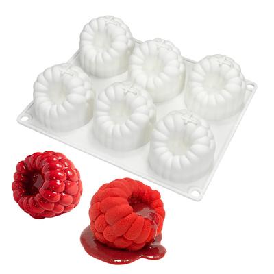 Stampo in Silicone Premium a 6 Cavità per Torta Mousse ai Lamponi - Stampo da Forno in Silicone per Dessert al Cioccolato Frutta Strumento Decorativo