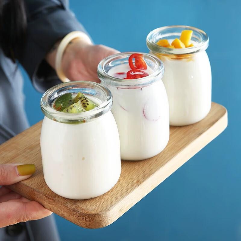Pabei Glass Pudding/Yogurt Jars with Lids