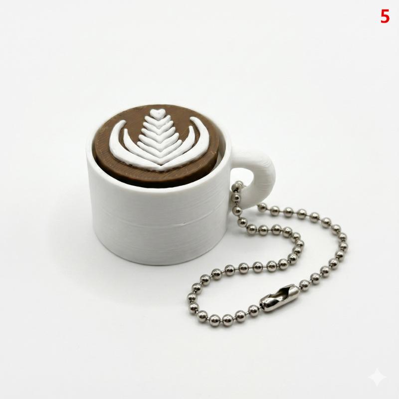 Mini Simulation Latte Coffee Cup Keychain Soft Press Anti-Anxiety Fidget Toy Lovely Ornament for Backpack Key Accessories