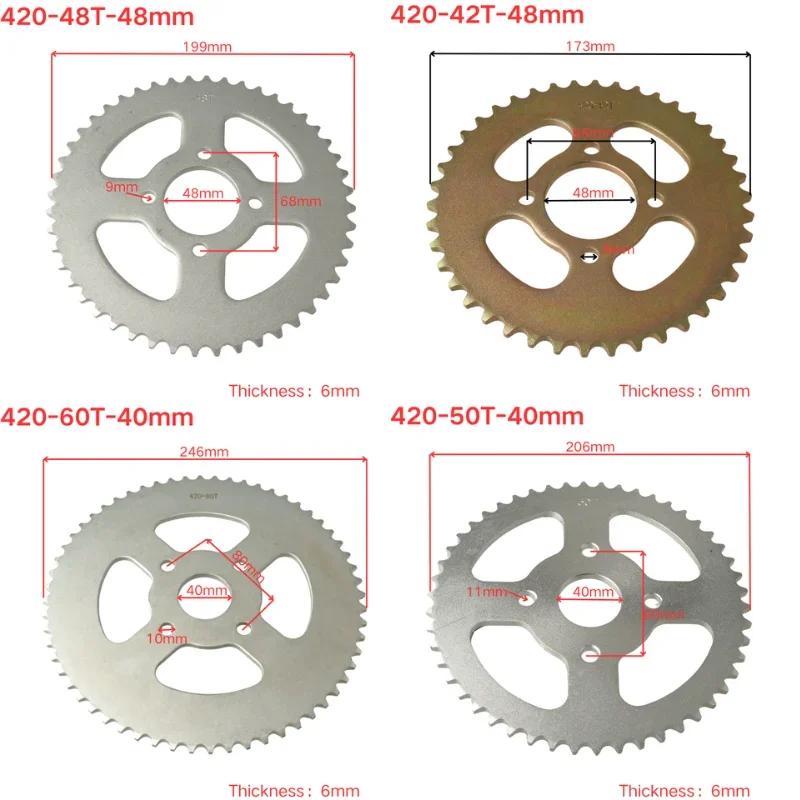 420-37T/41T/42T/48T/50T/60T Teeth Motorcycle Sprocket Rear Back Sprocket For110cc 125cc 140cc Dirt Pit Bike ATV Quad Buggy Kart
