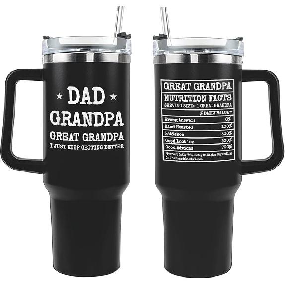 Gifts For Great Grandpa-Dad Grandpa Great Grandpa Tumbler With Handle 40oz Great Grandpa Mug Grandfather Gifts For Birthday 40oz