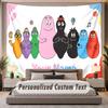 Custom Name Text Tapestry Barbapapa Personalized Polyester Wall Tapestry For Bedroom And Room