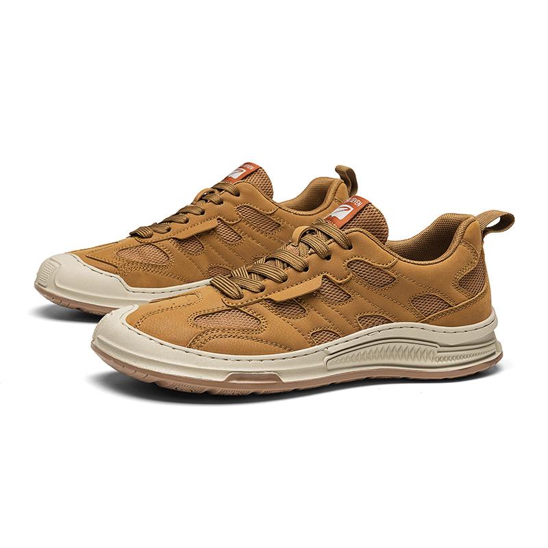 Модная повседневная мужская спортивная обувь. Модная и удобная плоская подошва. Для отдыха на природе, прогулок, повседневных поездок в офис и вождения. Взрослая дышащая обувь. 39 коричневый