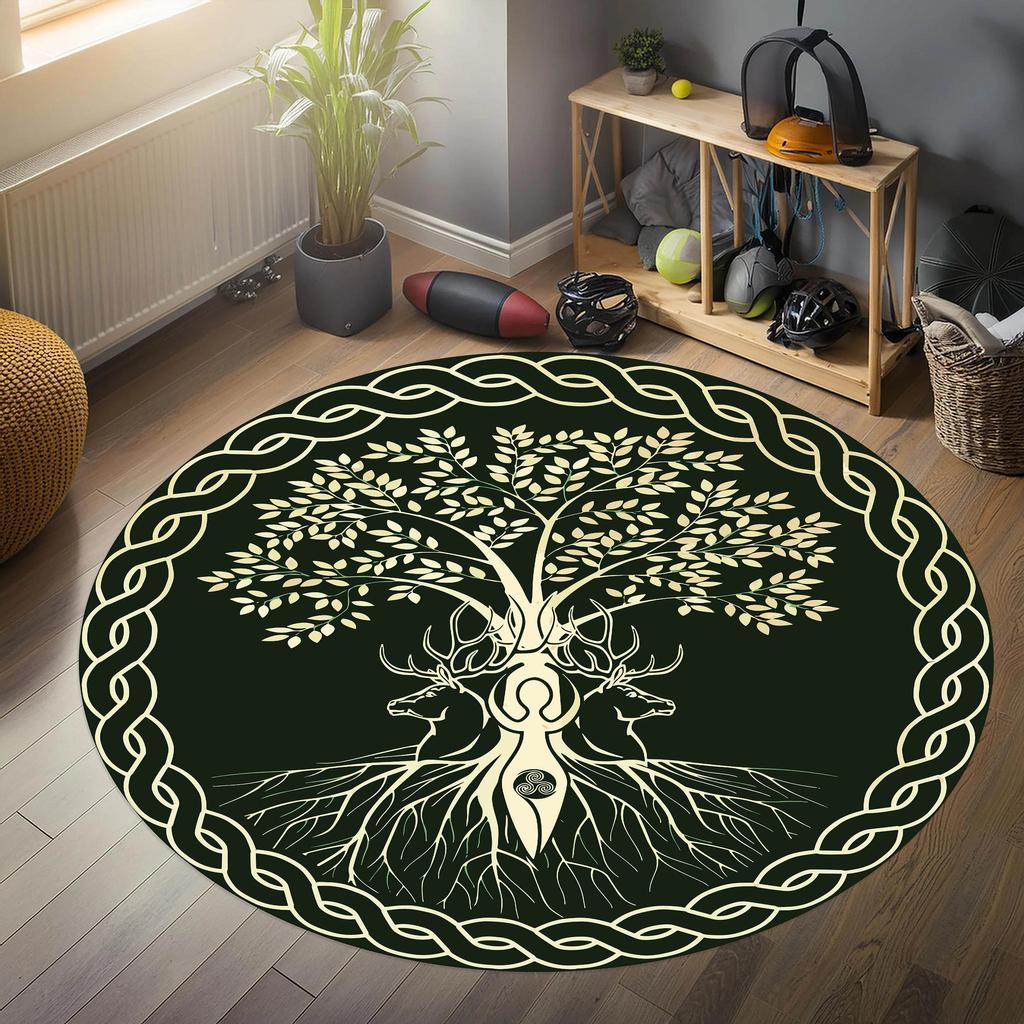 Tree Of Life Round Rug Celtic Tree Of Life Round Rug Black and White Tree Decor Area  Home Gift non slip popular carpet