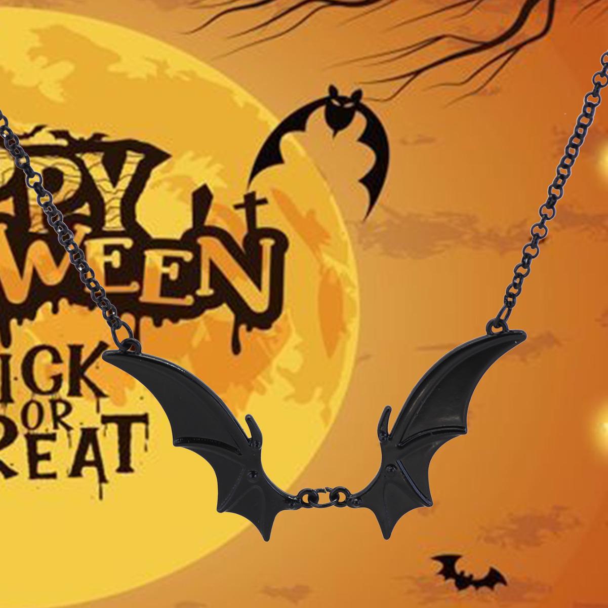 Dark Style Vampire Bat Wings Necklace - Gothic Witchcraft Jewelry for Gothic Lovers серебряный