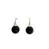 Minimalist Geometric Black Round Beads, Gemstone Earrings, Niche Design, High-End Sense, Versatile Cold And Light Luxury Earrings.