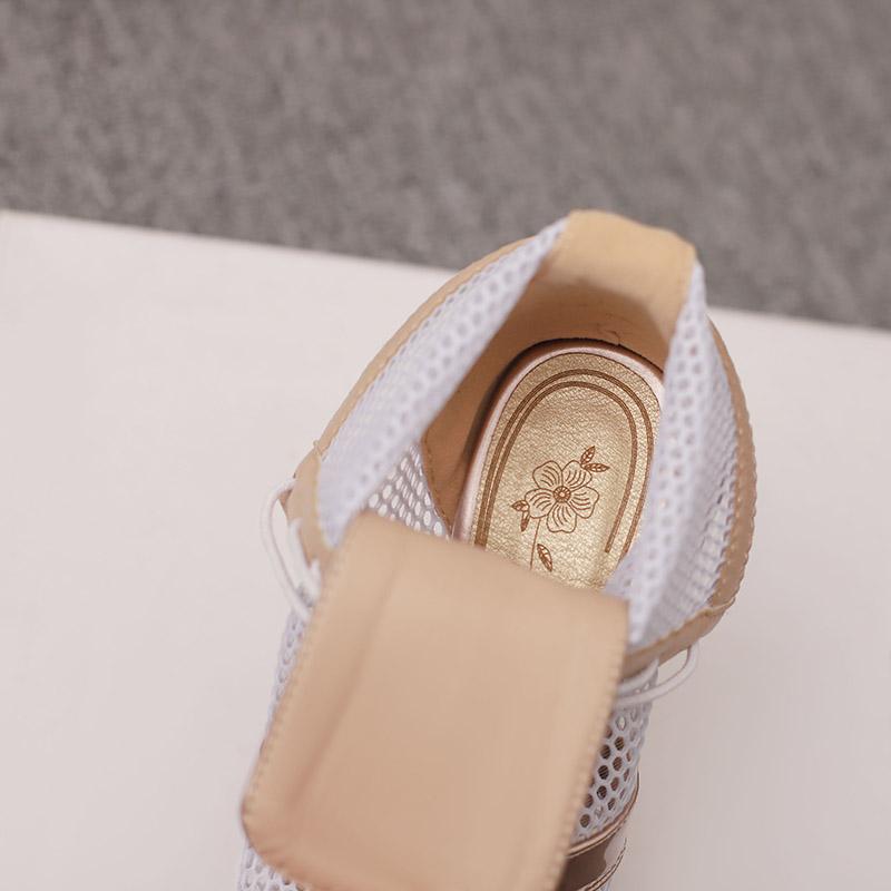 Women's high-heeled sandals sexy European and American style waterproof table thick heel large size hollow fish mouth shoes