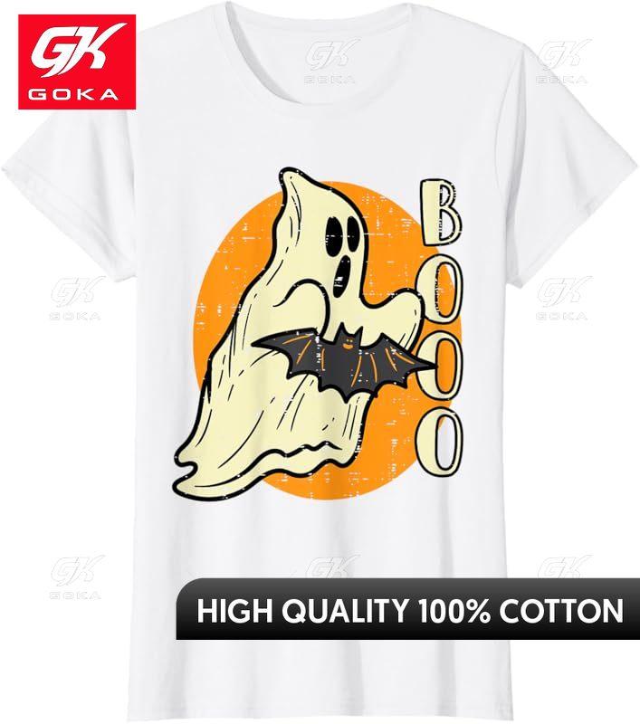 

Boo Ghost Bat Fun Halloween Unisexs Tshirt Cute Funny Vintage Graphic T Shirts S