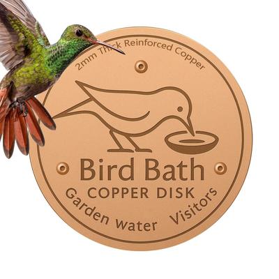 Kupferscheibe für Vogelbad Vogelbadreiniger Futterspender Zubehör Dreipunkt-Ständer Reinigerplatte für Terrassenbrunnen Gartenschale
