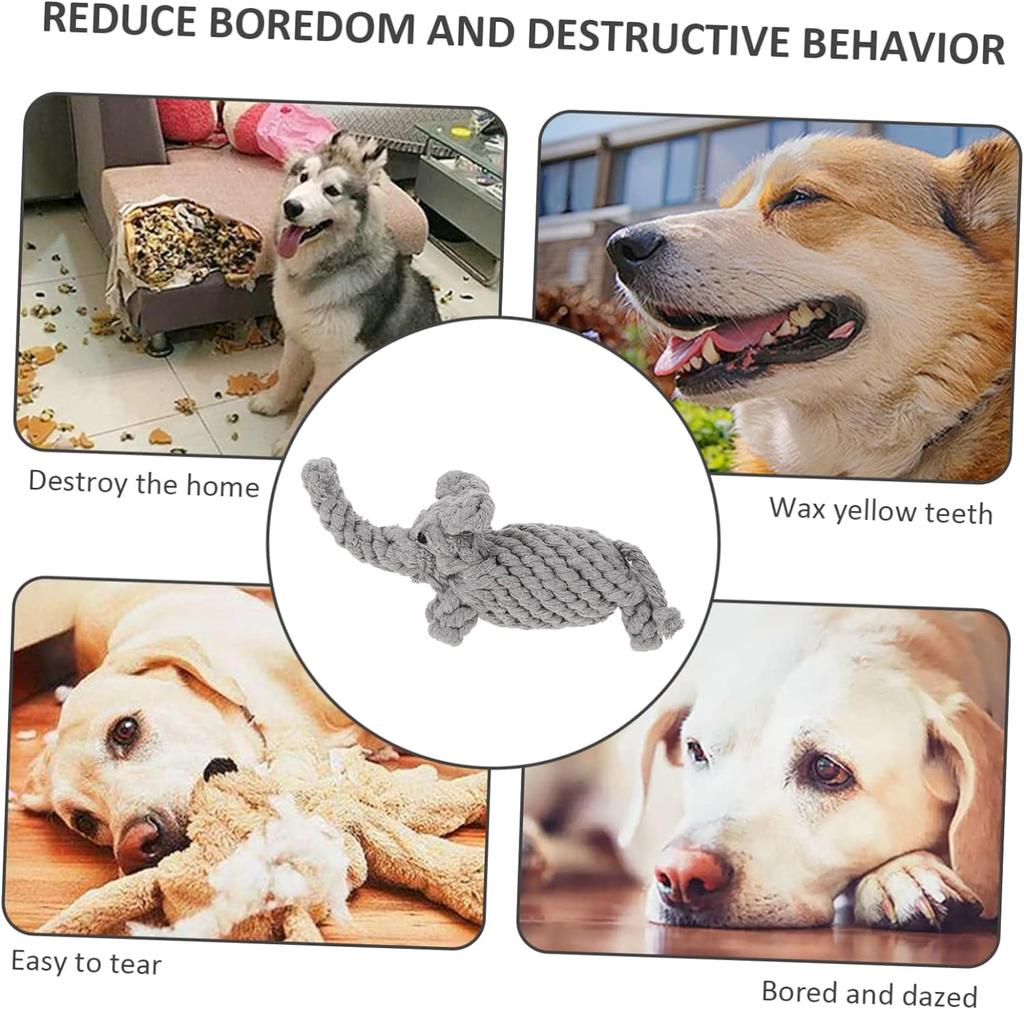 Hot pet dog sound toy creative woven elephant bite resistant sound molar plush dog toy