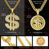 Men Gold Color Dollar Sign Necklaces with Cuban Chain,Hip Hop Money Dollar Pendant Collar, Music Festival Party Gifts Jewelry