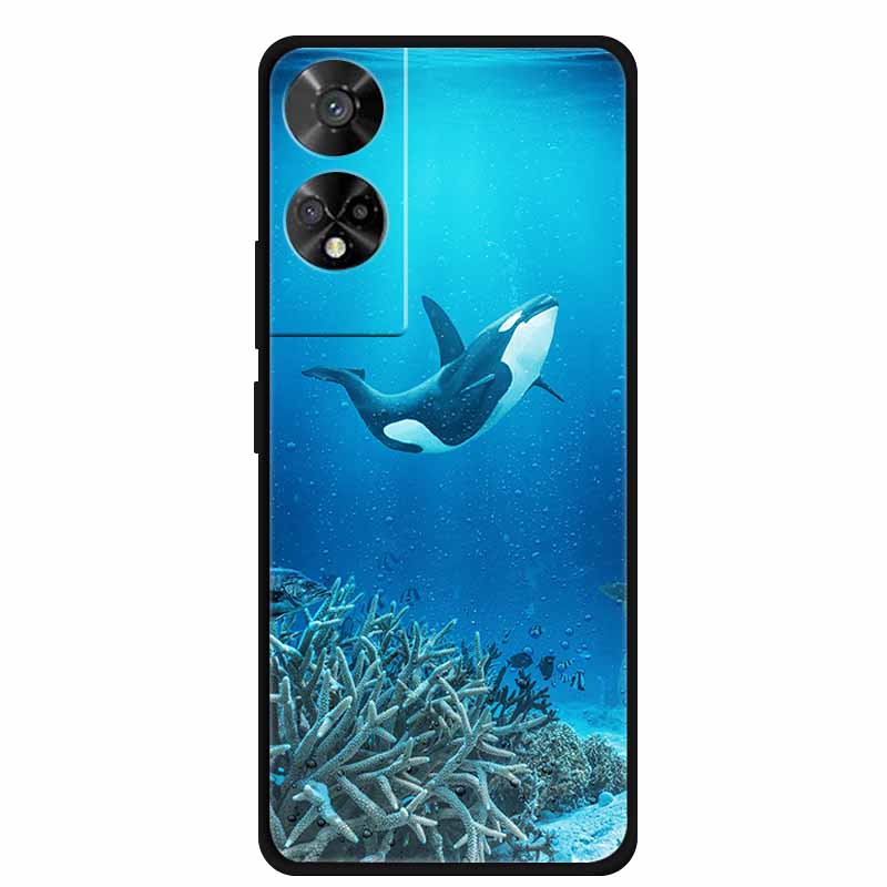 For TCL 50 5G Case Original Soft Silicone TPU Phone Cases Back Cover For TCL 50 XE 5G 50XE Fashion Planet New Coque Black Bumper