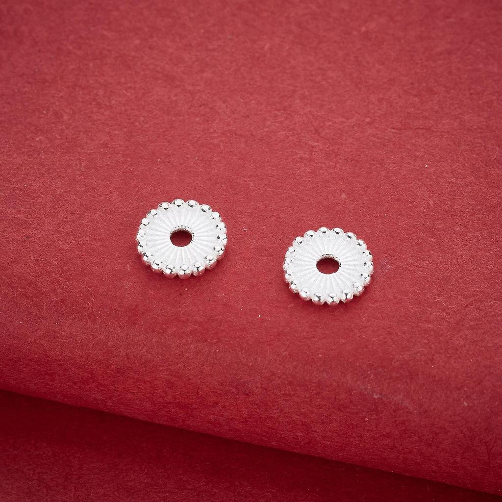 S925 Sterling Silver Chinese Gear Spacer for DIY Jewelry & Beading: Bracelet, Necklace, Prayer Beads