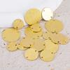 10pcs Dual-Hole Brushed Texture Round Copper Sheets DIY Personalized Pendant Necklace Jewelry Garment Decorative Craft Supplies
