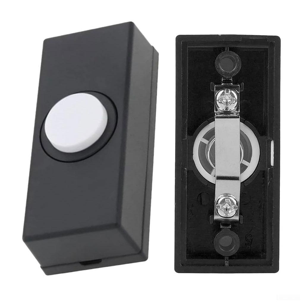 Sturdy Plastic Doorbell Switch Black Bell Decoration For Door Doorbell Push Button Replacement