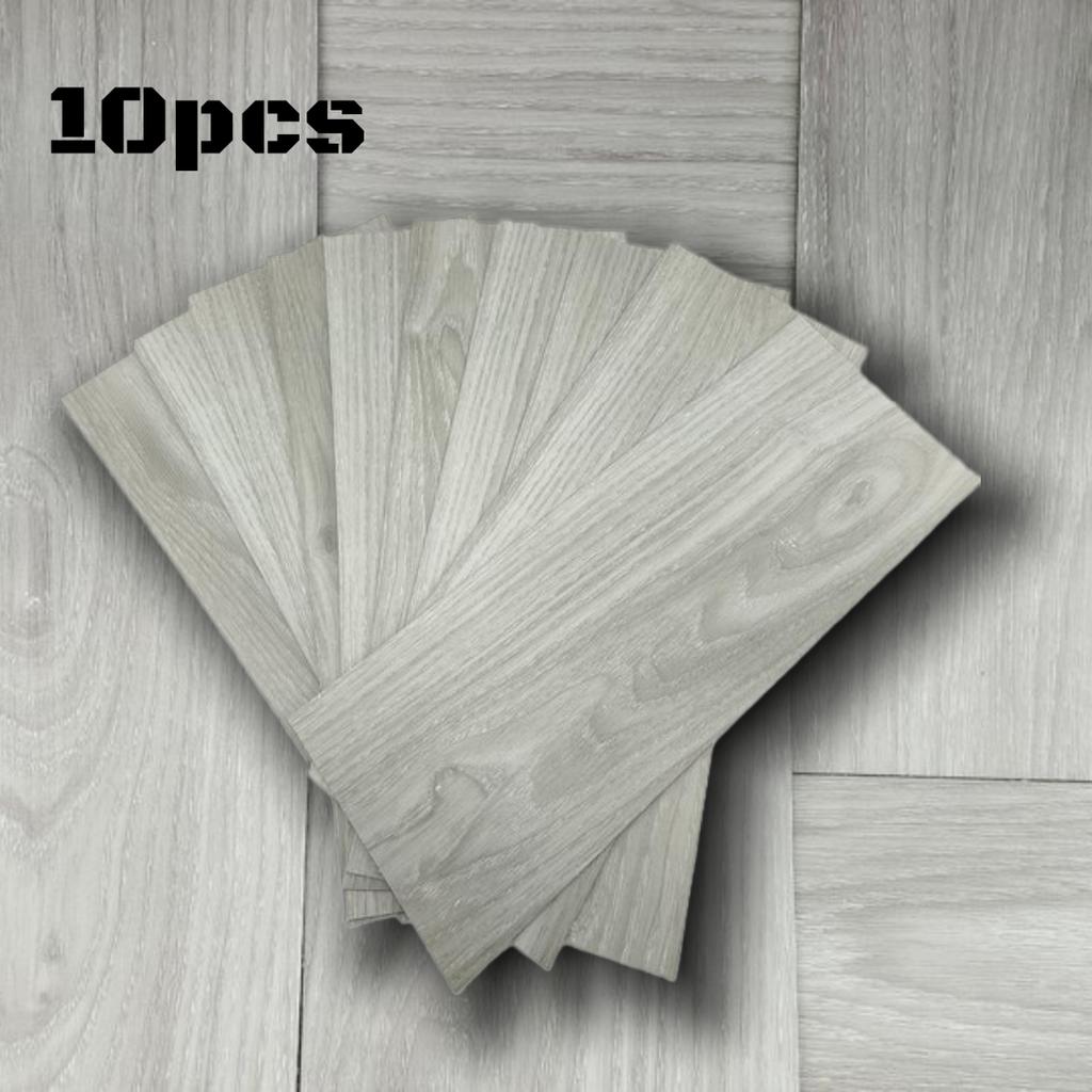 10pcs 40x15cm Floor Sticker Wall Sticker Modern Self-adhesive Thick PVC Wood Grain Floor Sticker Living Room Bedroom Decoration