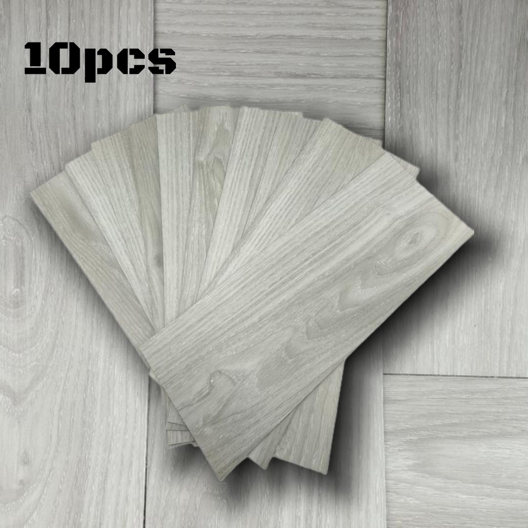 

10pcs 40x15cm Floor Sticker Wall Sticker Modern Self-adhesive Thick PVC Wood Grain Floor Sticker Living Room Bedroom Decoration 10pcs
