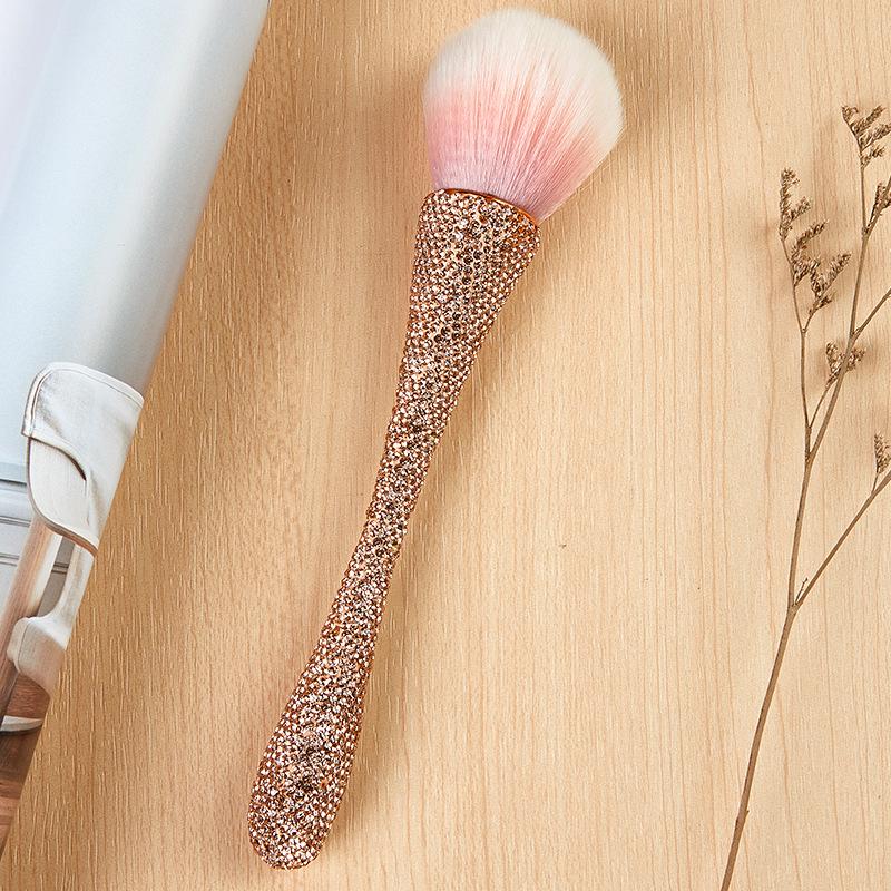 XL Diamond-Studded Soft Bristle Makeup Brush for Highlighting and Nail Art