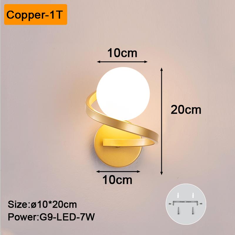Interior LED Wall Lamps Wall Lighting Fixtures  for Bedroom Living Room Indoor Frosted Glass Ball Wall Sconce for Corridor Aisle