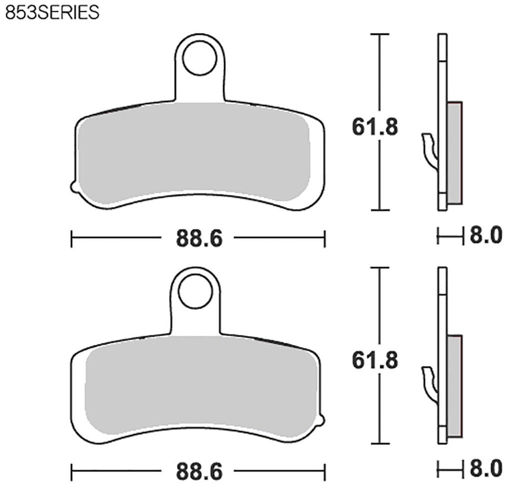 Kitaco SBS Brake Pad 853HS Sintermetal Haredavson 777-0853020
