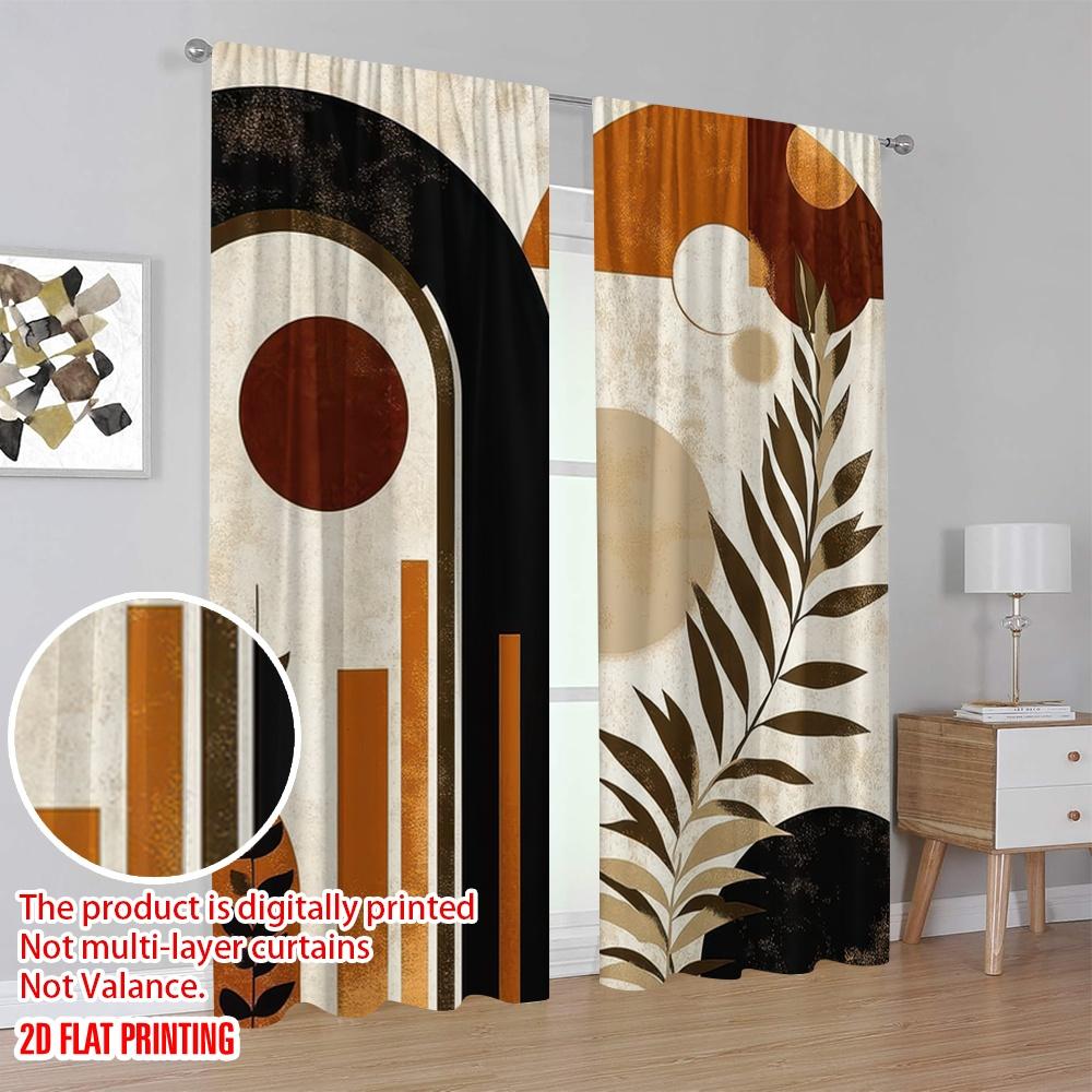 2D Flat Printing 2pcs Drapes Bohemian Fabric,Without Electricity Spring Party & Holiday Decor Use for Multipurpose Event