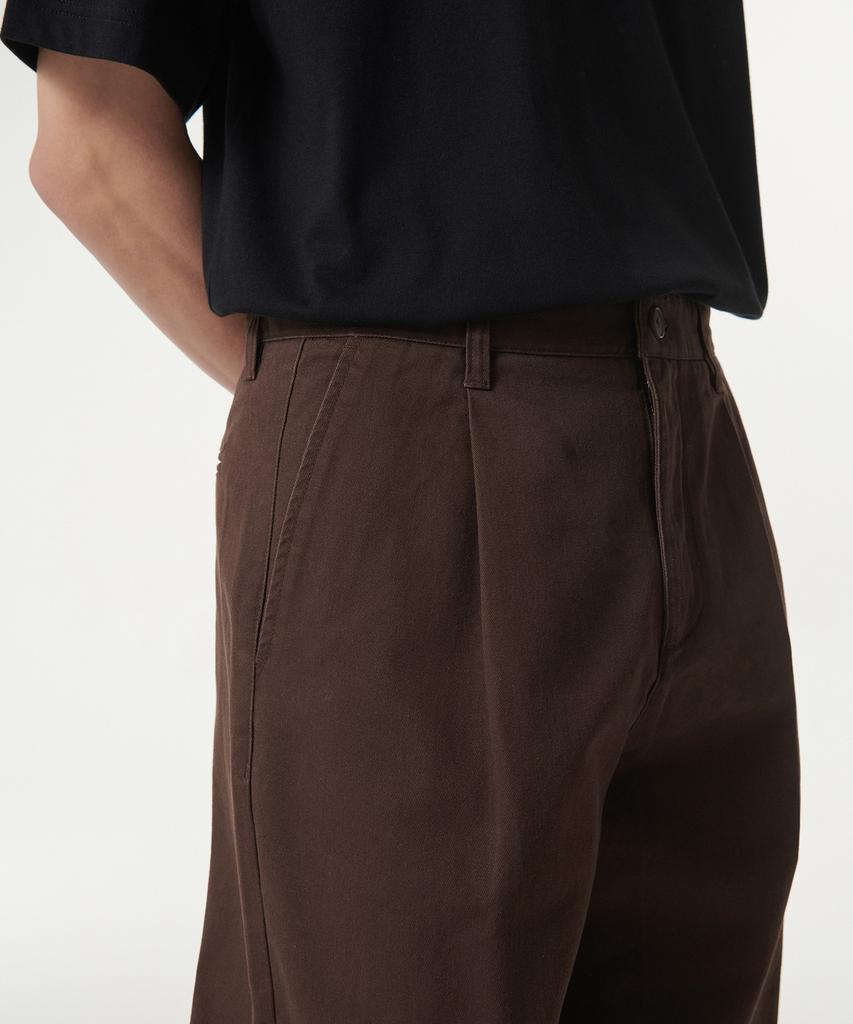 MUSINSA STANDARD One-Pleat Regular Fit Chino Pants [Baroque Brown]