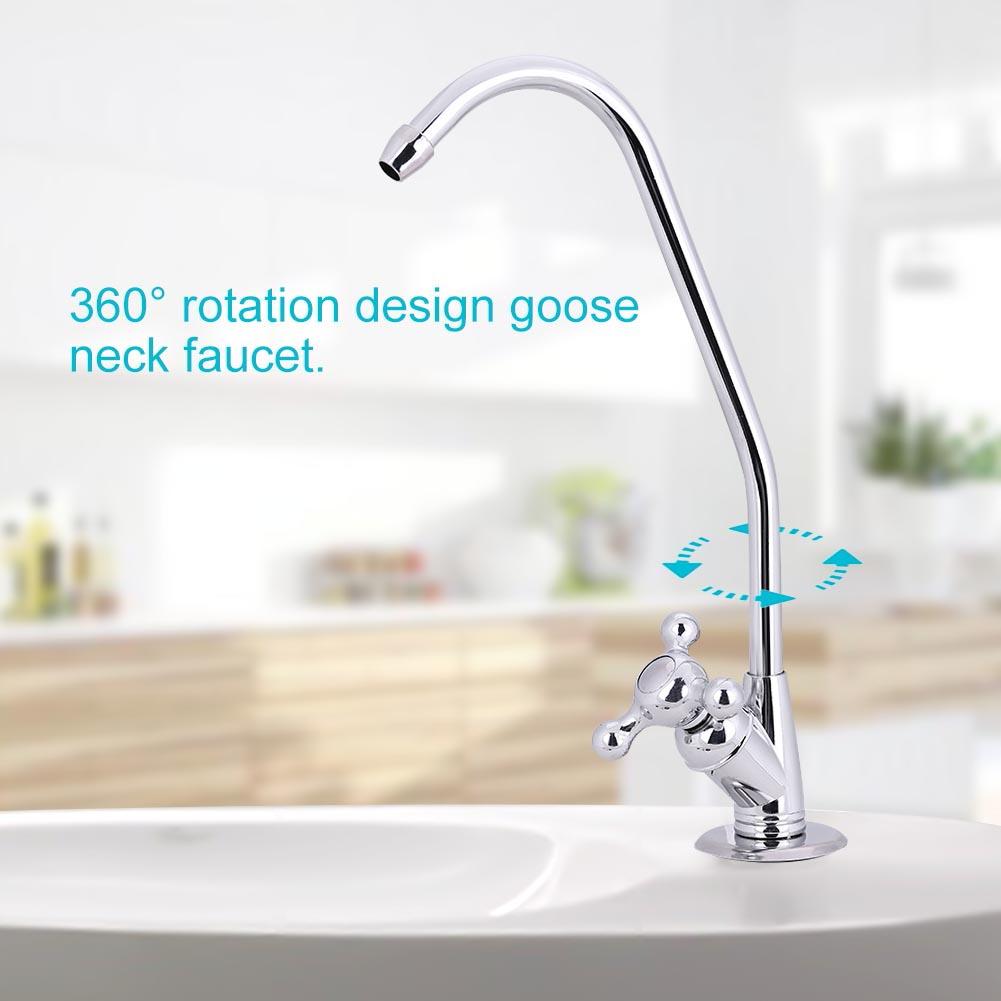 1/4"" Zinc Alloy Kitchen Faucet Tap Chrome Reverse Osmosis RO Drinking Water Filter