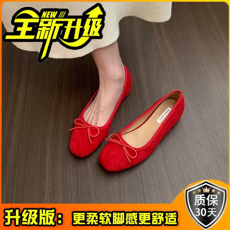 Inner height increase retro solid color single shoes women's shoes new spring and summer French fashion light mouth ballet gentle evening shoes