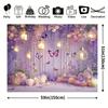 2D Dreamy Purple Floral Backdrop, Lantern & Hydrangea Banner, Girls Birthday Party Decor