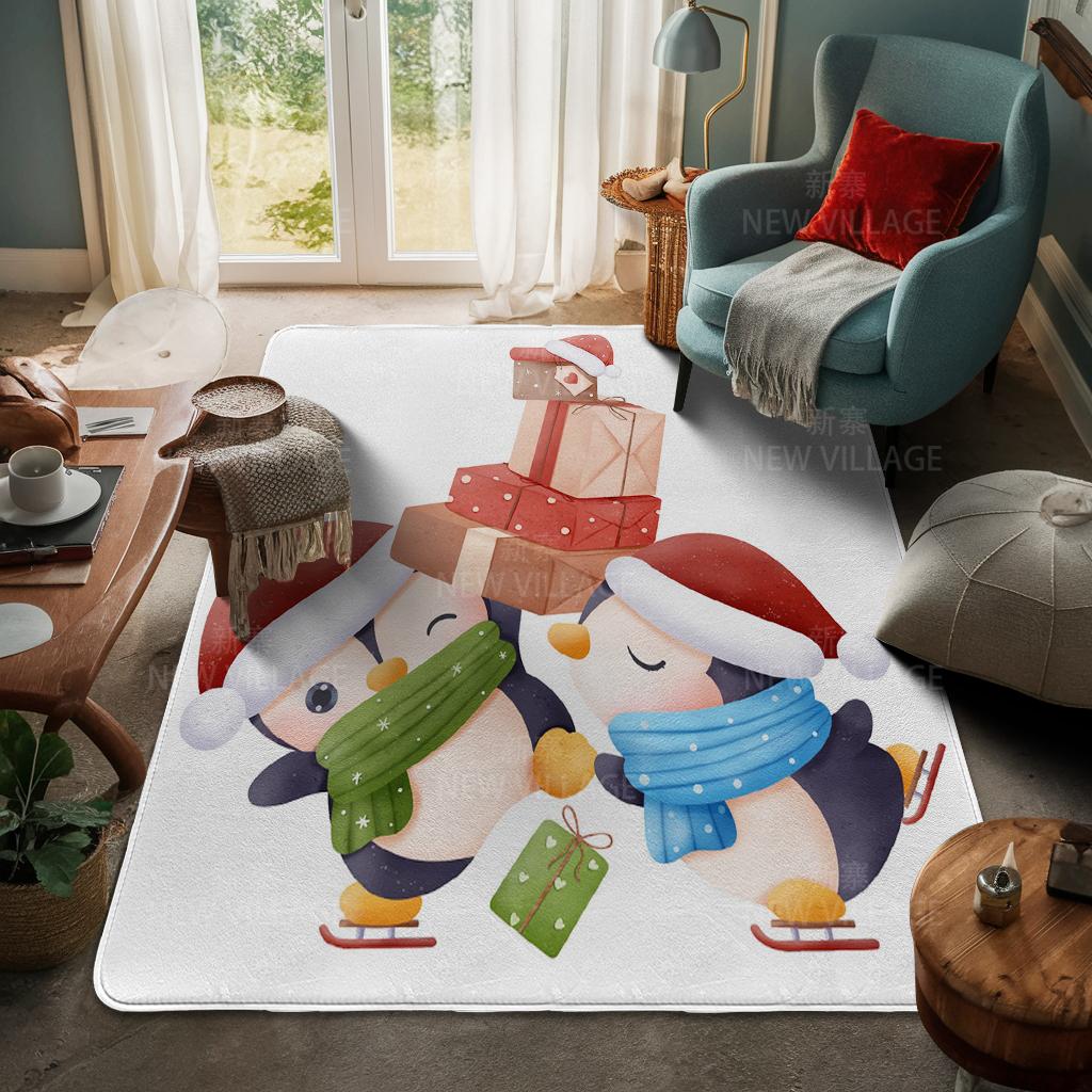 House Entrance Carpet Home Door Mat Living Room Bath Foot Bathroom Non-slip Water Absorption Rugs Bath Merry Christmas Winter