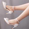 White Bow High Heels Women Shoes Ladies Pumps Sexy Spring Summer Fashion Sandals Office Dress Stiletto