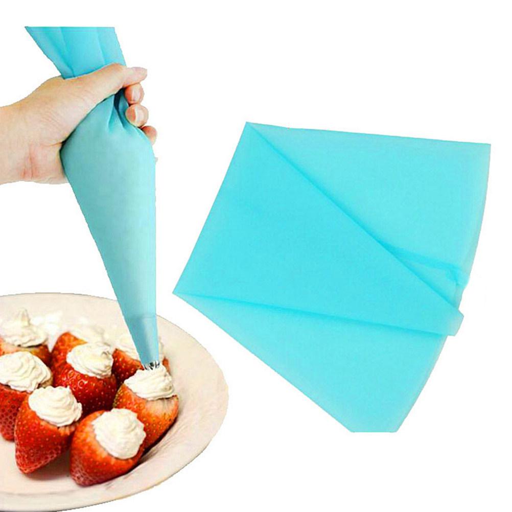Silicone Reusable Cake Pastry Decorating Bags L Blue Food Safe Non Toxic Easy Clean with Hanging Loops for Baking Cake