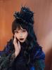 Gothic Lolita Black Satin Hat Barrettes Vintage Lolita Headdress Lolita Hair Accessories