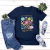 Let Kindness Bloom T-Shirt Be Cool Be Kind Retro Flower Shirt Inspiration Women Graphic T Shirts Short Sleeve Women Clothing