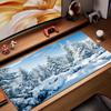 Mauspad Gamer Computer Neu Benutzerdefiniert Zuhause Tastaturmatte Mausmatte Schreibtischmatten Laptop Teppich Anti-Rutsch Mauspad Wald Schneelandschaft