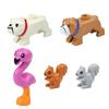 MOC Tier Szene Bausteine Katzen Hunde Schafe Schweine Hühner Adler Papageien Delfin Zoo Rahmen Zubehör DIY Spielzeug Steine T14