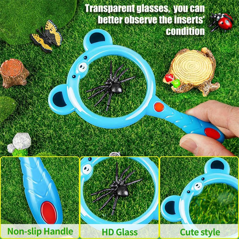 Cartoon Cute Hand Lens Magnifier Magnifying Glasses Kids Party School Class Reading Outdoor Observation Exploration Science Toys