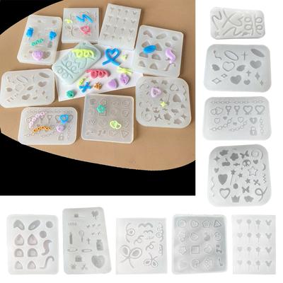 Stampo in Silicone a Forma di Fiocco per DIYs Resina Cristallo Portachiavi Ciondolo Stampo Ornamento Cuore Amore Gioielli Artigianato Epossidico