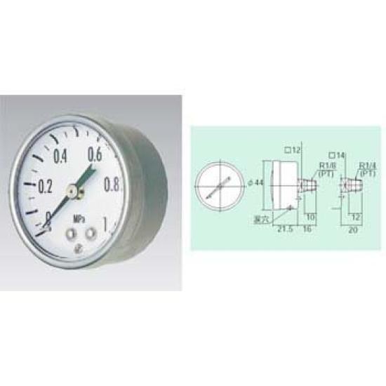 Nagano Keiki Compact Pressure Pressure 0 to Gauge, Range 0.1 MPa, GK25-161-0.1MP