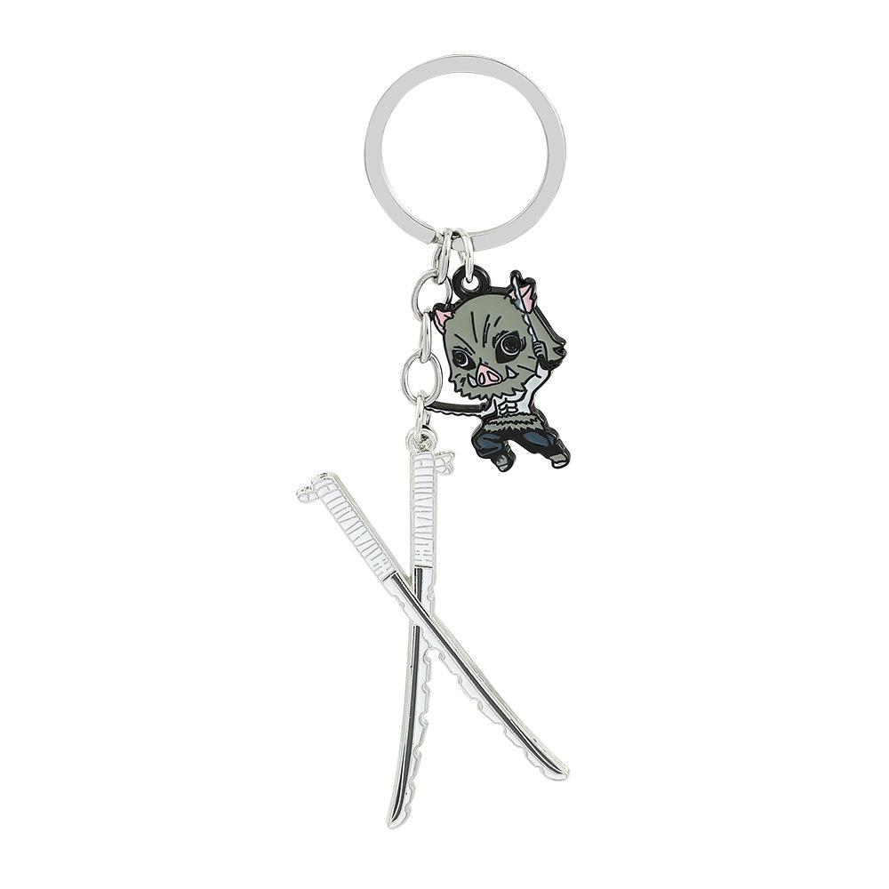 Anime Demon Slayer Keychain Kimetsu No Yaiba Figure Kamado Tanjirou Weapon Pendant Keyring Car Key Holder Fans Gifts