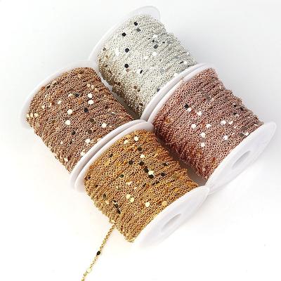 1.5mm Sequins 2M Sequins Chain Components Craft DIY Findings Jewelry Making Copper Cable Necklace