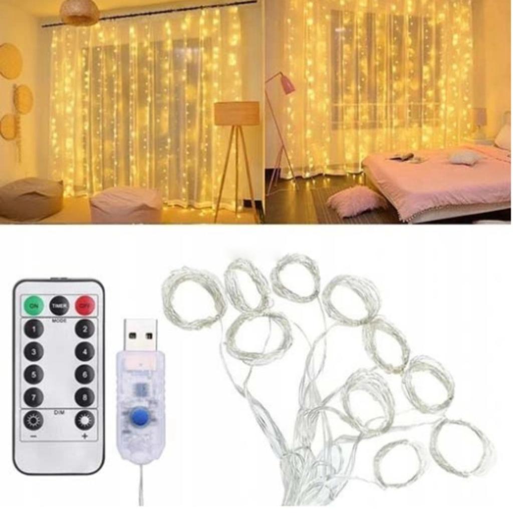 USB Light Curtain 3m X 3m 300 Led Warm White