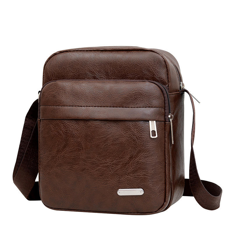 Men's Retro Crossbody Shoulder Bag Large Capacity Lightweight Business Messenger Bag for Travel Trip