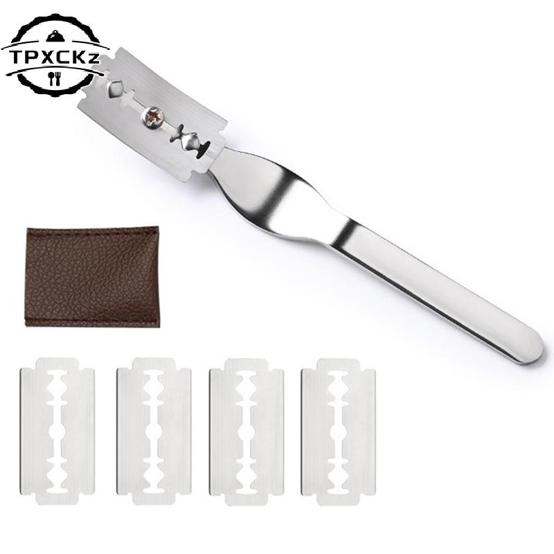 Bread Lame Cutter with Leather Bag 5 Blades French Bread Scorer Dough Scoring Tools Slashing Tool for Sourdough Bread Bakers