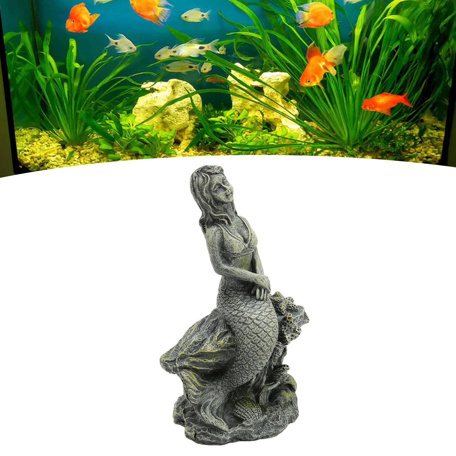 

Aquarium Mermaid Statue, Resin Material, Size Approx. 15.5x10cm / 6.1x3.9in, 1 Piece, Fish Tank Decor for Aquarium Decorations чистый
