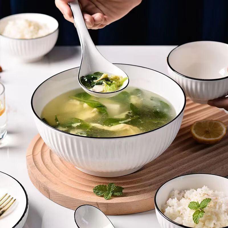 Herchuanwu Japanese Underglaze Ceramic Soup Bowls