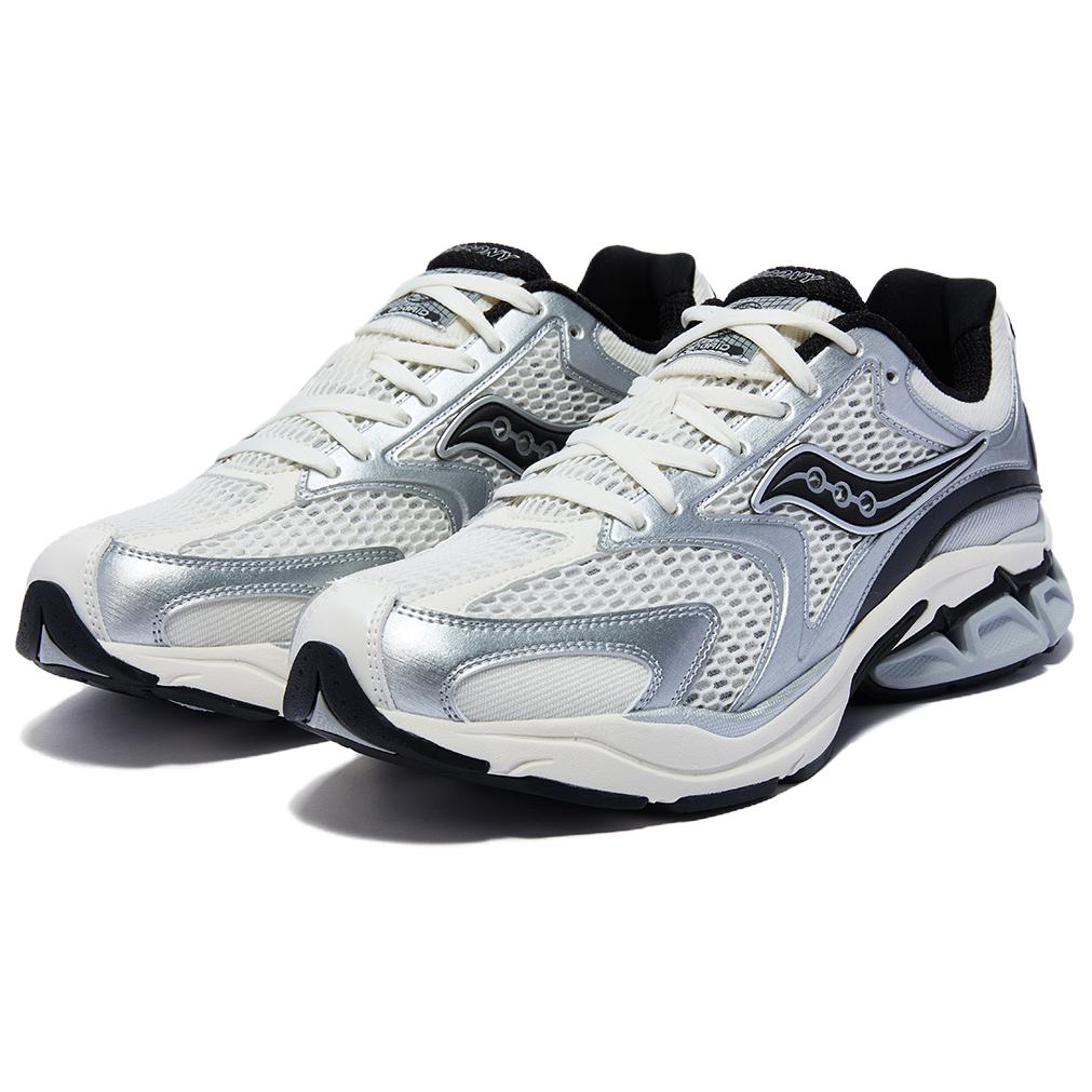 Saucony GRID FUSION Breathable Casual Running Shoes Unisex White Silver S79093-5