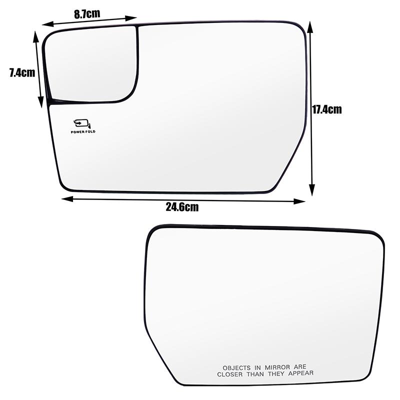 For Ford F-150 F150 2011-2014 Pickup Heated Right Left Side Mirror Glass Convex Wide Angle Wing Mirror Replacement Rearview